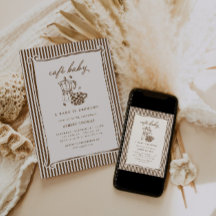 Cafe Baby Shower | Brown Stripe Baby is Brewing