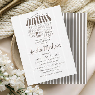 Cafe Bebe Baby Brunch Parisian Style  Invitation