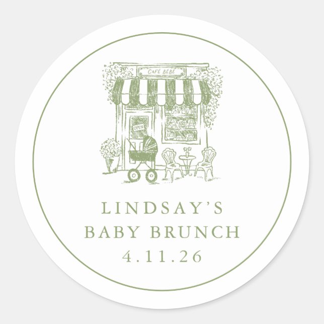 Cafe Bebe Baby Brunch Sticker (Front)