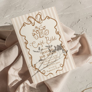 Cafe Bebe Baby is Brewing Baby Shower Invitation