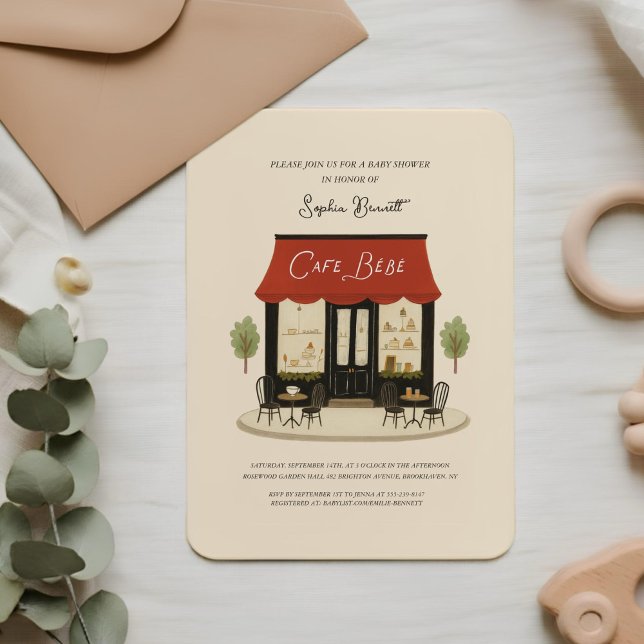 Cafe Bébé Baby Shower  Invitation (Creator Uploaded)