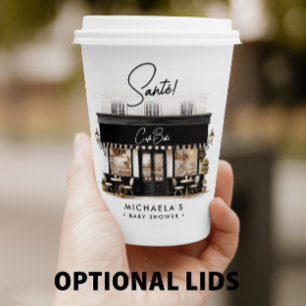Café Bébé Black & White Paris Baby Shower Paper Cups