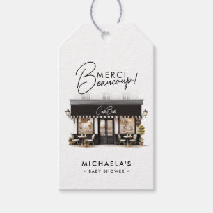 Café Bébé Black & White Paris Thanks Baby Shower Gift Tags