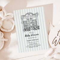 Cafe Bebe Blue Stripes Baby Shower