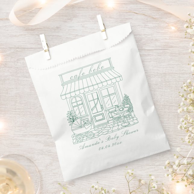 Cafe Bebe Bonjour Baby Shower Favour Bag (Clipped)