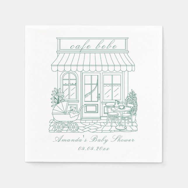 Cafe Bebe Bonjour Baby Shower Napkin (Front)