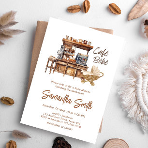 Cafe Bebe Coffee Baby Shower Invitation
