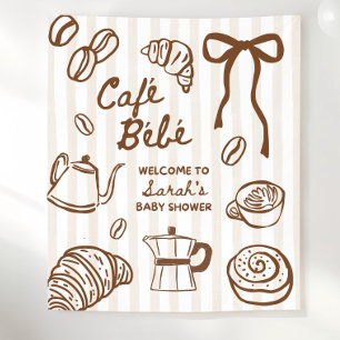 Cafe Bebe Coffee Baby Shower Party Backdrop, Baby Tapestry