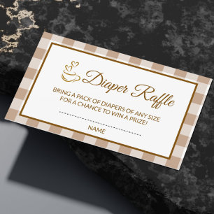Cafe Bebe Coffee French Baby Shower Enclosure Card