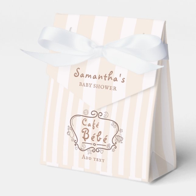 Café Bébé French Coffee Gender Neutral Baby Shower Favour Box (Front Side)