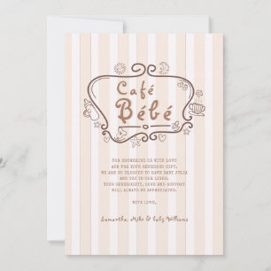 Café Bébé French Coffee Gender Neutral Baby Shower Thank You Card