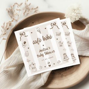 Café Bébé French Hand Drawn Baby Shower Napkin