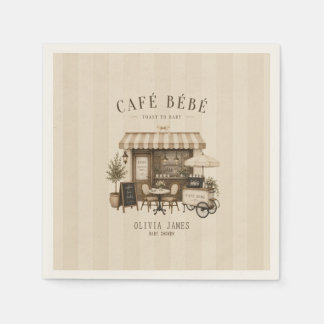 Cafe bebe gender neutral brown baby shower napkin