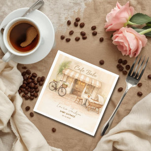 Cafe Bebe Gender Neutral Elegant Brown Baby Shower Napkin