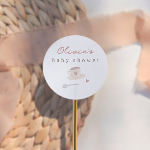 Cafe Bebe Watercolor Baby Shower Thank You Classic Round Sticker