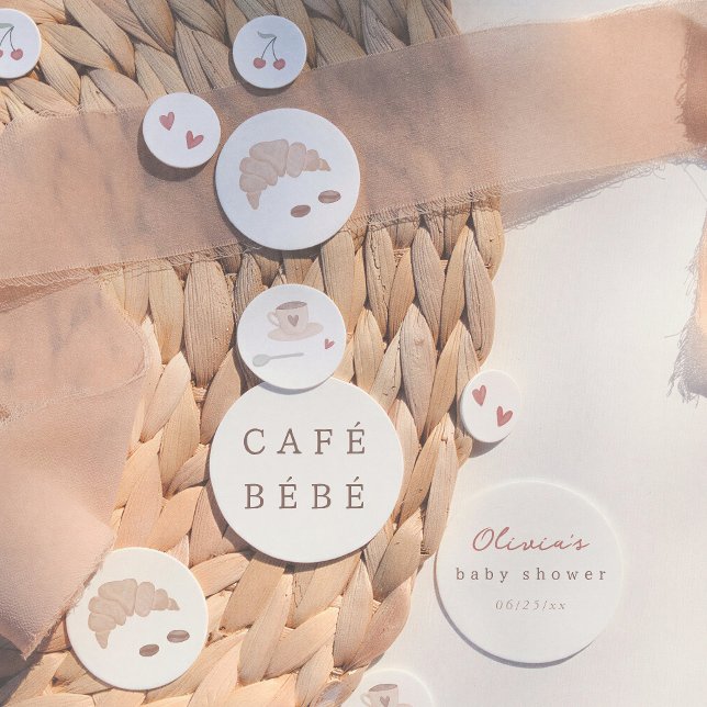 Cafe Bebe Watercolor Cute Baby Shower Confetti (Creator Uploaded)