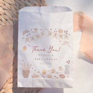 Cafe Bebe Watercolor French Bakery Baby Shower Favour Bag