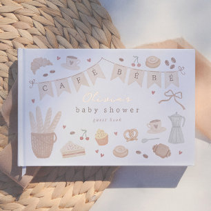 Cafe Bebe Watercolor Illustration Baby Shower Guest Book