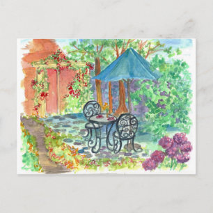 Cafe Bistro Set Postcard