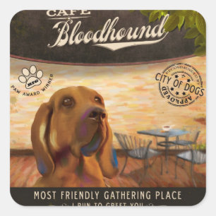 Café Bloodhound Square Sticker