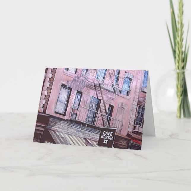 Cafe Borgia Greeting Card (Front)