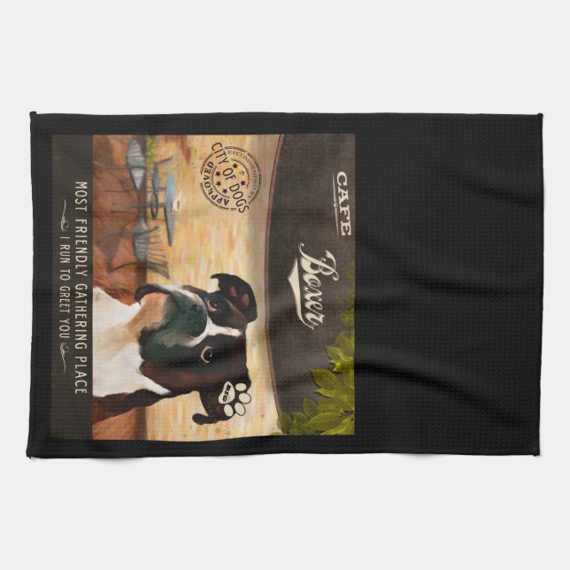 Cafe Boxer Tea Towel (Horizontal)