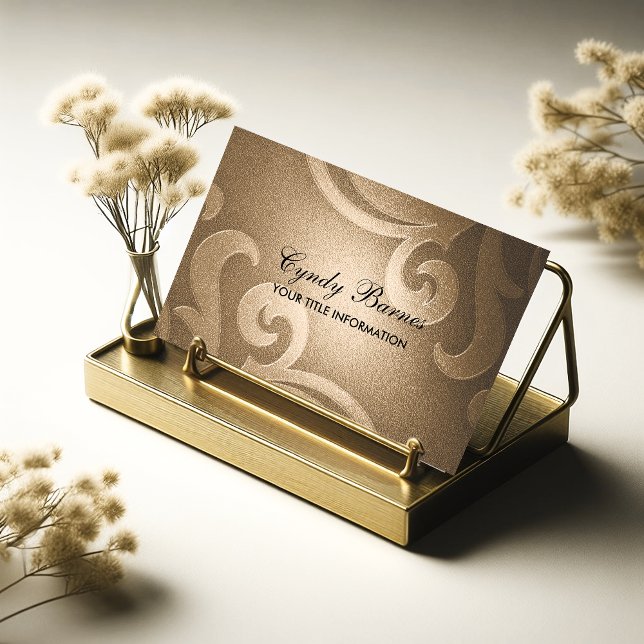 Cafe Brown Shimmer Business Card (Creator Uploaded)