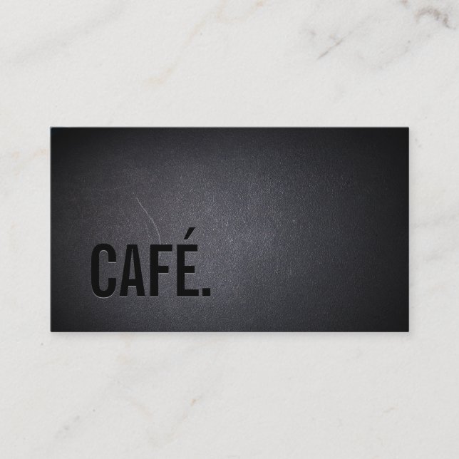 CAFÉ Cafe Elegant Dark Bold Text Modern Business Card (Front)