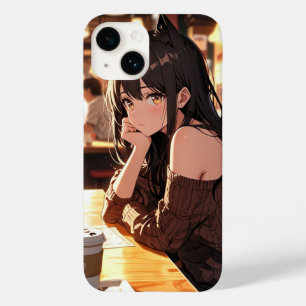 Cafe Cat Girl Case-Mate iPhone 14 Case