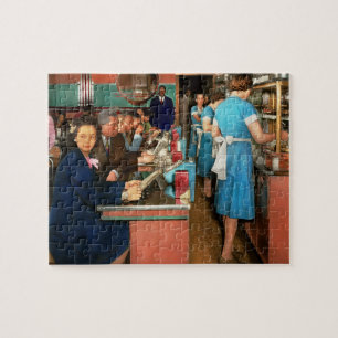 Cafe - Chicago IL - Perfect Eat Shop 1942 Jigsaw Puzzle