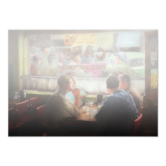 Cafe - Cold drinks with friends 1941 Card