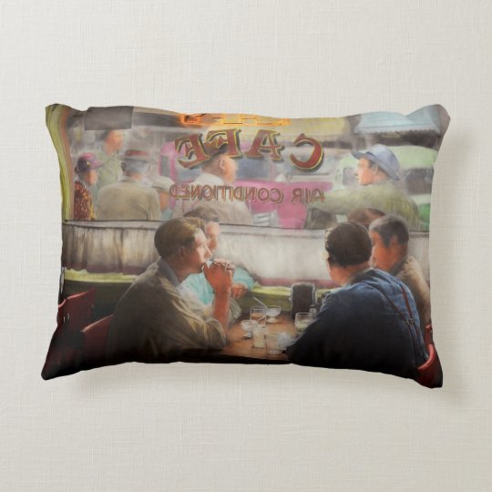 Cafe - Cold drinks with friends 1941 Decorative Cushion
