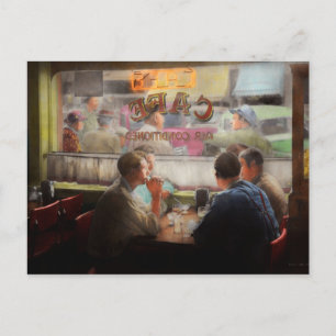 Cafe - Cold drinks with friends 1941 Postcard