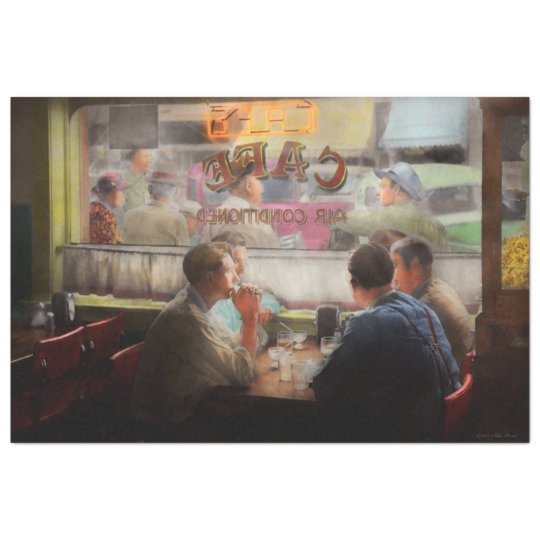 Cafe - Cold drinks with friends 1941 Tissue Paper