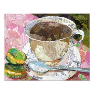 Cafe collage art photo print