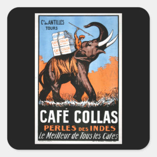 Cafe' Collas Square Sticker