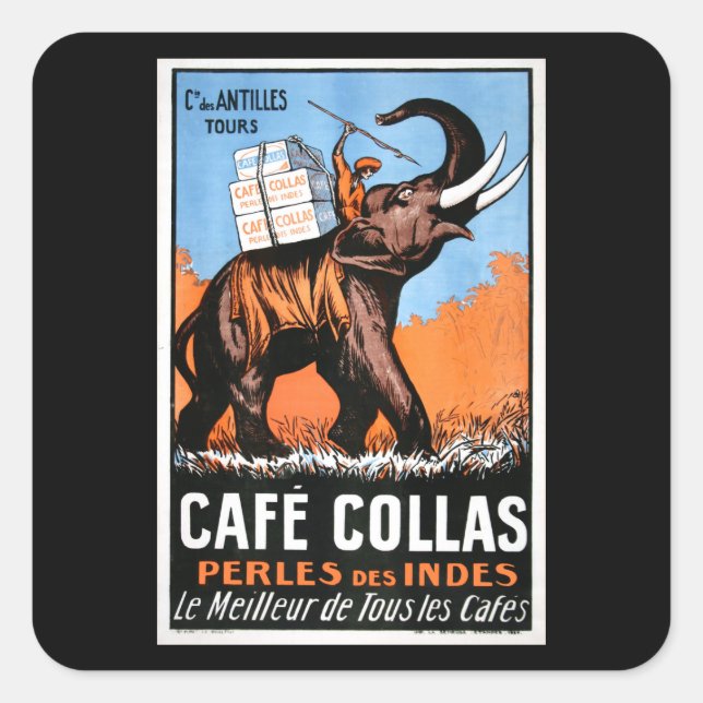 Cafe' Collas Square Sticker (Front)