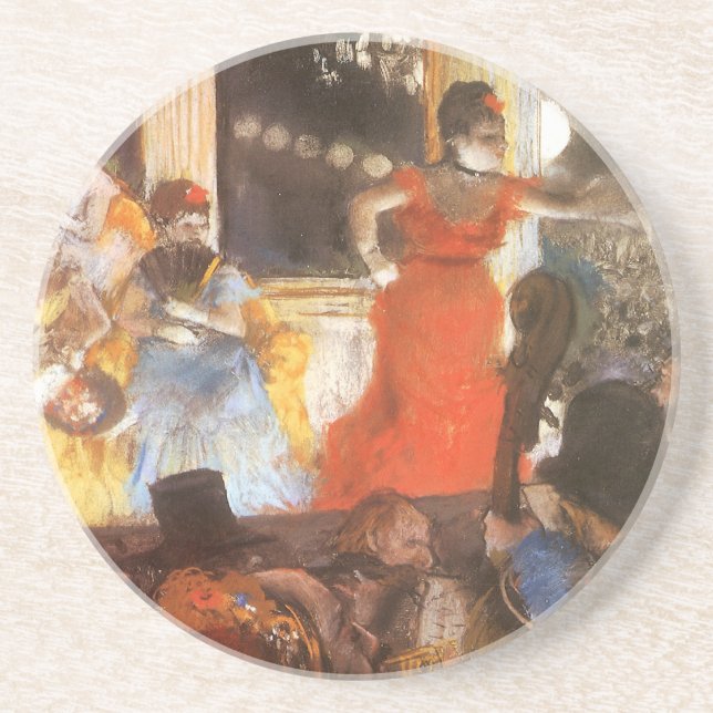 Cafe Concert at Les Ambassadeurs by Edgar Degas Coaster (Front)