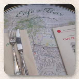 Cafe de Flore, Paris, France - Place Setting, Menu Coaster