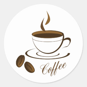 Cafe Hot Coffee Mug Coffee Classic Round Sticker