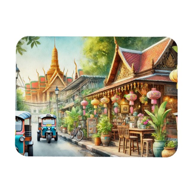 Cafe in Bangkok Thailand Grand Palace Magnet (Horizontal)