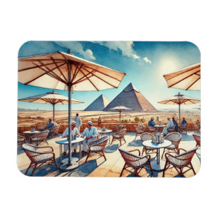 Cafe in Cairo Egypt Giza Pyramids Magnet