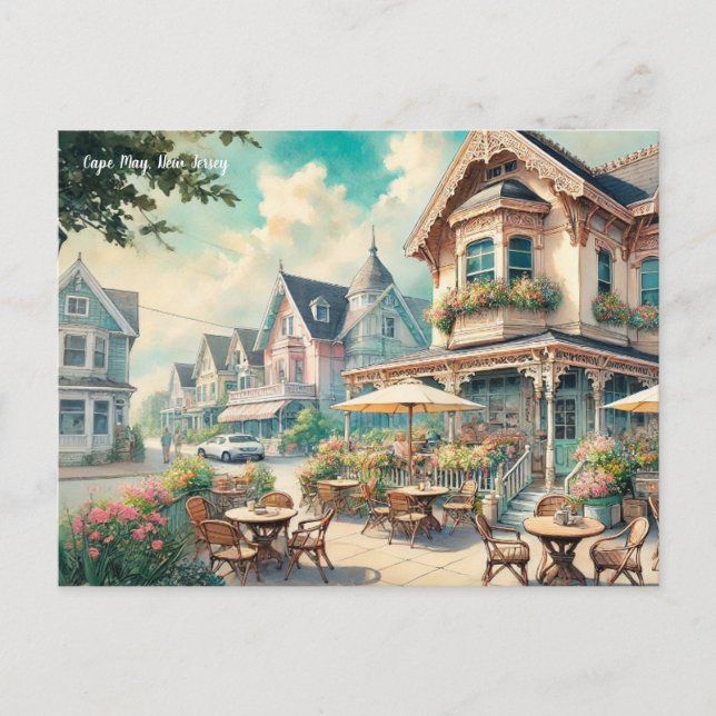 Cafe in Cape May New Jersey Postcard (Front)