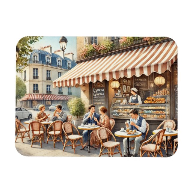 Cafe in Paris France Mug Magnet (Horizontal)