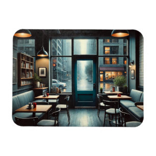 Cafe in Rainy Seattle Magnet