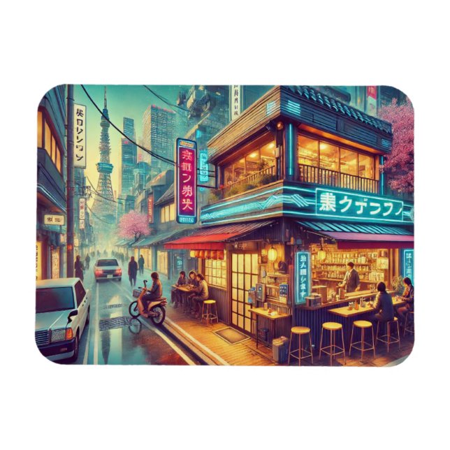 Cafe in Tokyo Magnet (Horizontal)