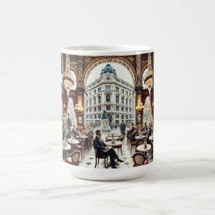 Cafe in Vienna Austria Watercolor Painting Coffee Mug