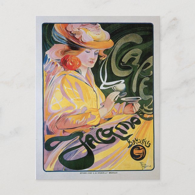 Cafe Jacamo Vintage Coffee Drink Ad Art Postcard (Front)