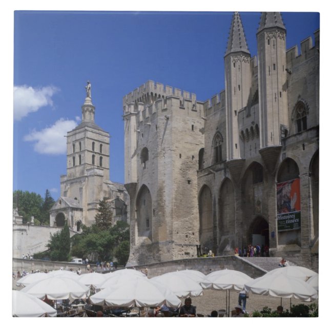 Cafe, Le Palais des Papes, Avignon, Vaucluse, Tile (Front)