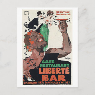 Cafe Liberte Bar, Hungary, 1918 Vintage Postcard
